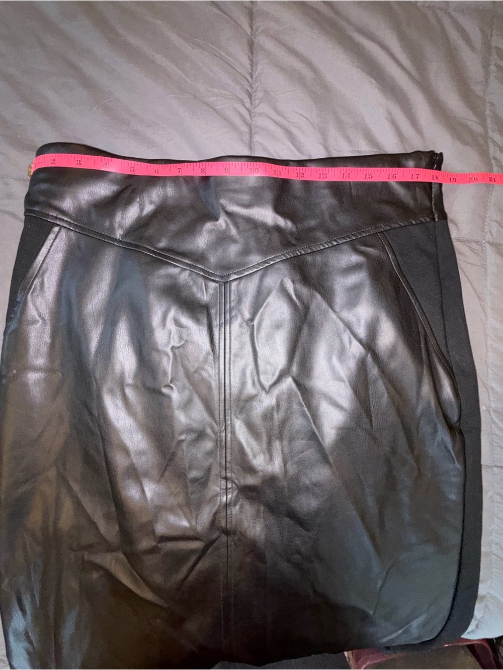 River Island Plus Black Faux Leather Pencil Skirt Size US 14 / UK 18 NWT - Picture 9 of 9